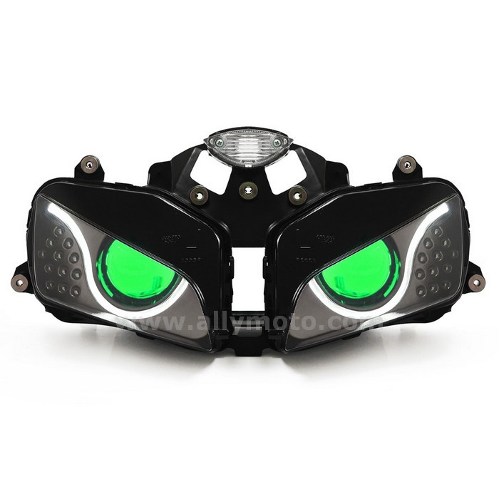 008 Headlight Honda Cbr600Rr Cbr 600 2003 2004 2005 2006 Front Lightings Green Demon Eyes Fully Kit